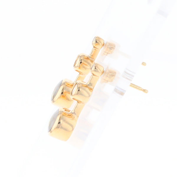 Gold Quartz Round Inlay with Diamond Accents Stud Earrings G2