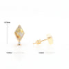 Diamond-Shaped Gold Quartz Inlaid Earrings - G2