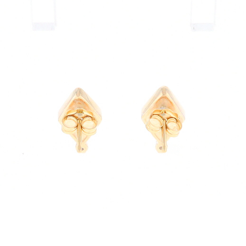 Diamond-Shaped Gold Quartz Inlaid Earrings - G2