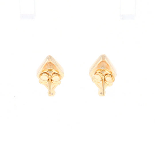 Diamond-Shaped Gold Quartz Inlaid Earrings - G2