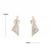 Gold Quartz Earrings Triangle Shape Inlaid with .04ct Round Diamonds - G2
