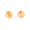 Gold Quartz Earrings Oval Inlaid Design Studs G2