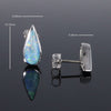 Opal Earrings Tear Drop Inlaid Design Studs