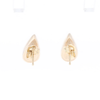 Gold Quartz Earrings Tear Drop Inlaid Studs