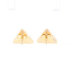 Gold Quartz Earrings Triangle Inlaid Studs - G2