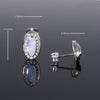Opal Earrings Oval Inlaid with .25ctw Round Diamond Halo Studs