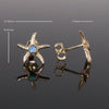 Opal Earrings Inlaid Realistic Star Fish Design Studs