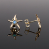 Opal Earrings Inlaid Realistic Star Fish Design Studs