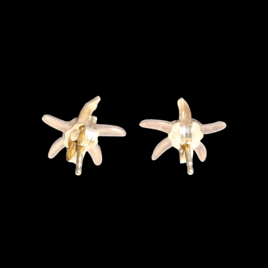 Opal Earrings Inlaid Realistic Star Fish Design Studs