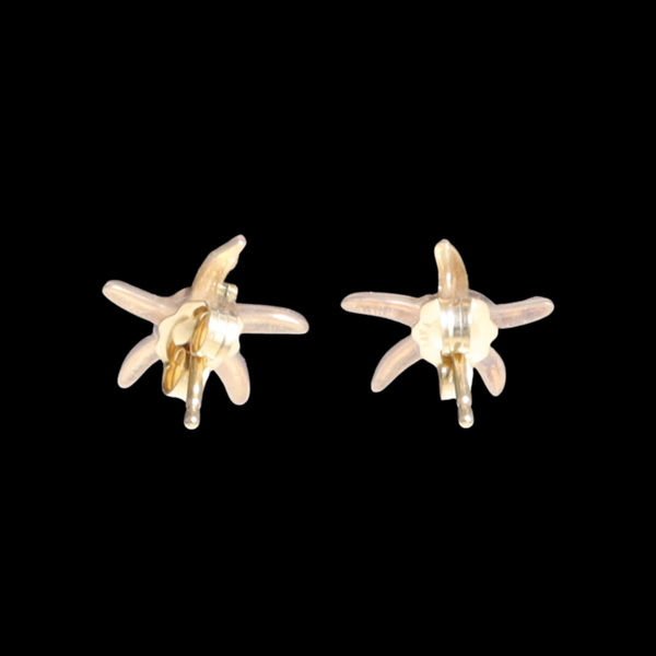 Opal Earrings Inlaid Realistic Star Fish Design Studs