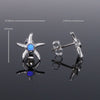 Opal Earrings Inlaid Realistic Star Fish Design