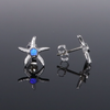 Opal Earrings Inlaid Realistic Star Fish Design