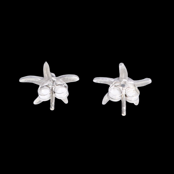 Opal Earrings Inlaid Realistic Star Fish Design