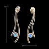 Opal Earrings Round Inlaid Double Curved Bar Design Studs