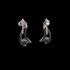 Opal Earrings Round Inlaid Double Curved Bar Design Studs
