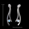 Opal Earrings Round Inlaid Double Curved Bar Design Studs