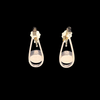 Opal Earrings Round Inlaid Open Tear Drop Design Studs