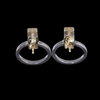 Opal Earrings Rectangle Inlaid Knocker Design Studs