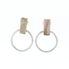 Gold Quartz Rectangle Inlaid Knocker Earrings - G2