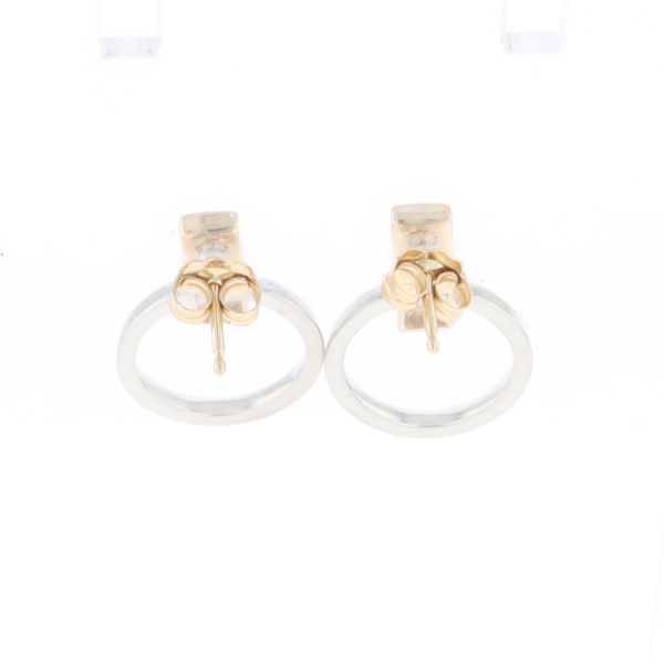 Gold Quartz Rectangle Inlaid Knocker Earrings - G2