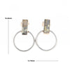 Gold Quartz Rectangle Inlaid Knocker Earrings - G2