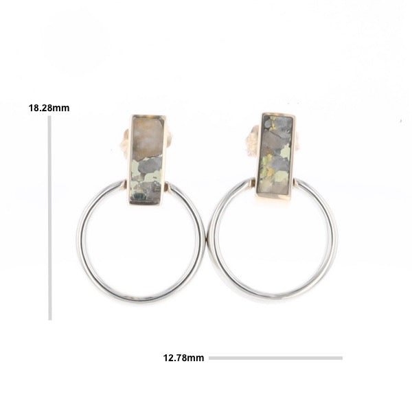 Gold Quartz Rectangle Inlaid Knocker Earrings - G2