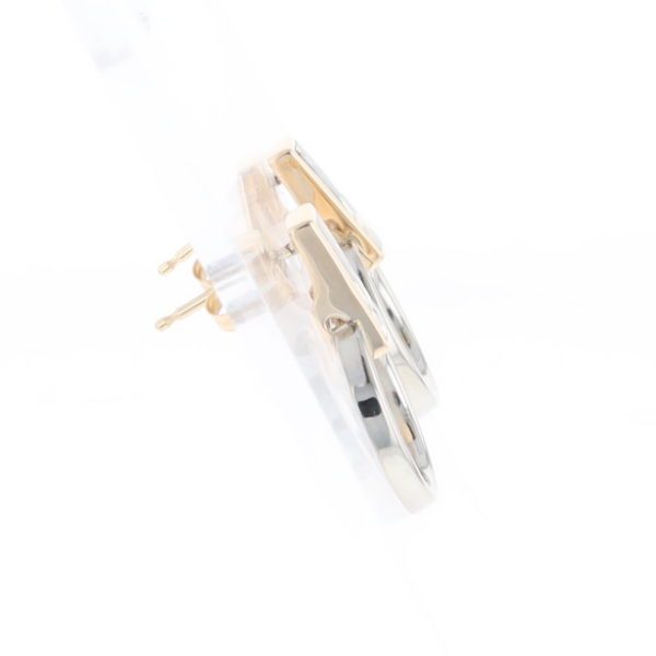Gold Quartz Rectangle Inlaid Knocker Earrings - G2