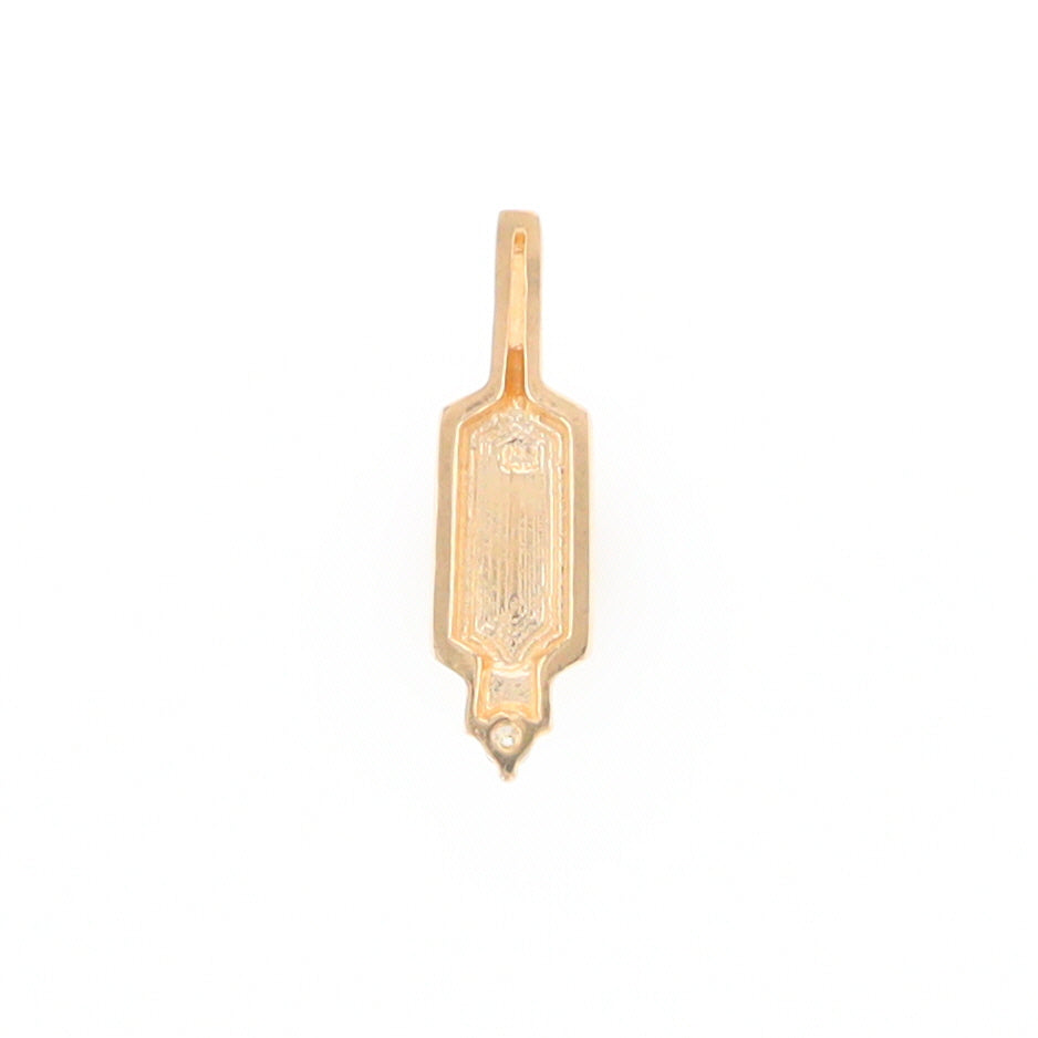 Gold Quartz Pendant with 0.04ctw Diamond Accent