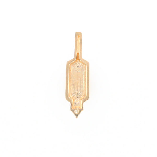 Gold Quartz Pendant with 0.04ctw Diamond Accent