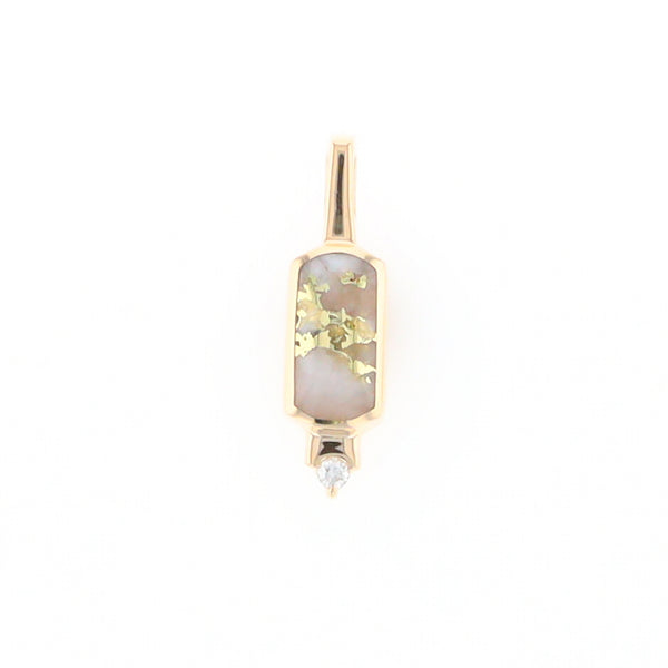 Gold Quartz Pendant with 0.04ctw Diamond Accent