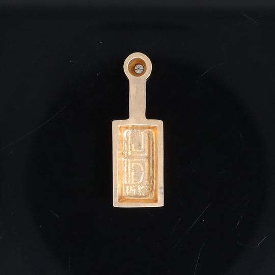 Opal Pendant Rectangle Inlaid Design with .04ctw Round Diamond