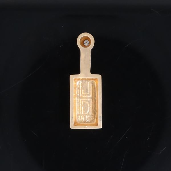 Opal Pendant Rectangle Inlaid Design with .04ctw Round Diamond