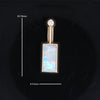 Opal Pendant Rectangle Inlaid Design with .04ctw Round Diamond
