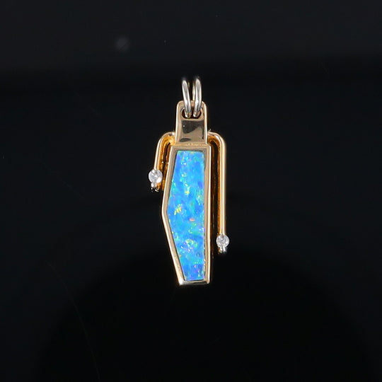 Opal Geometric Inlaid Pendant