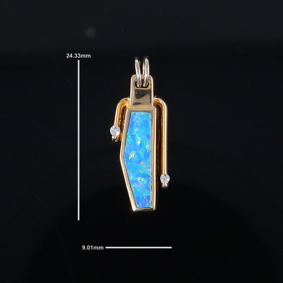 Opal Geometric Inlaid Pendant