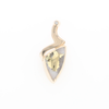 Gold Quartz Triangulare Inlaid Pendant with Diamond Accent