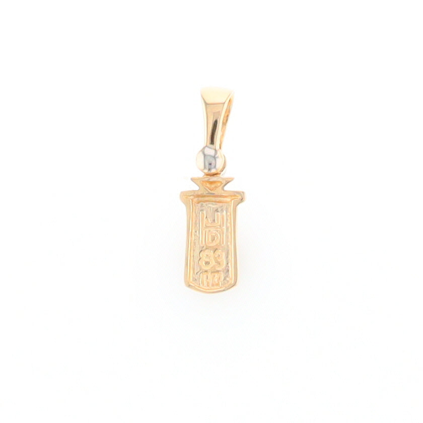 Gold Quartz Banner Shaped Pendant