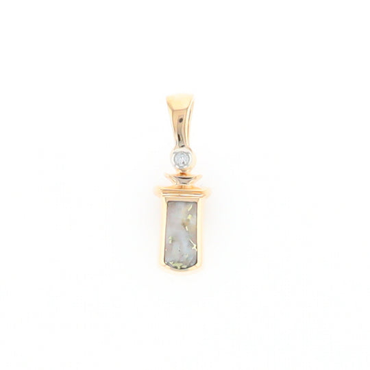 Gold Quartz Banner Shaped Pendant