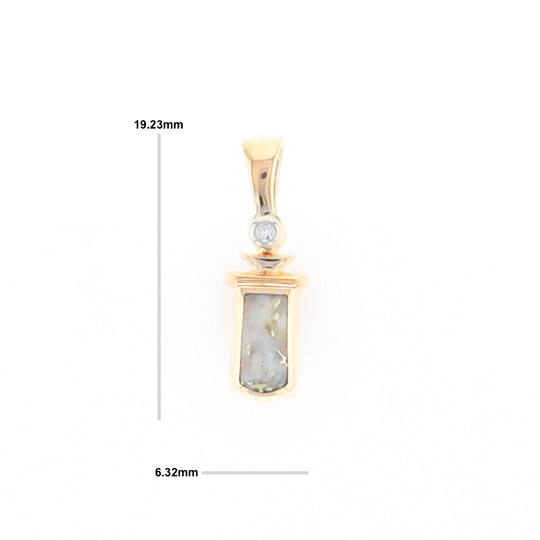 Gold Quartz Banner Shaped Pendant