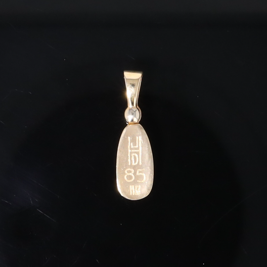 Opal Pendant Oval Inlaid Design with .02ct Round Diamond