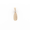 Gold Quartz Necklace Pear Shape Inlaid Pendant with .02ct Diamond