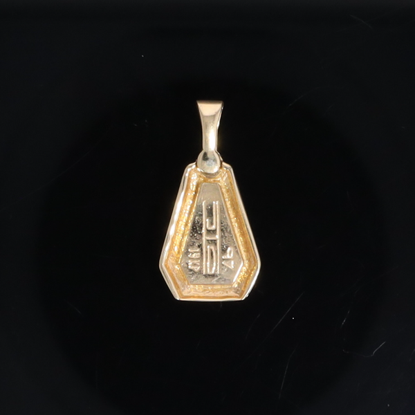 Opal Triangle Inlay with .02ctw Diamond Pendant