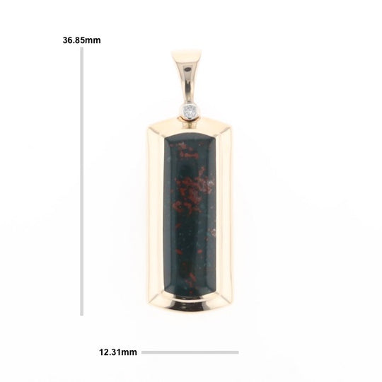 Rectangular Bloodstone Pendant