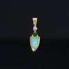 Opal Shield Pendant with Tsavorite