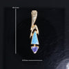 Opal Pendant Triangle Inlaid Design with Trillion Cut Tanzanite