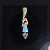 Opal Pendant Triangle Inlaid Design with Trillion Cut Tanzanite