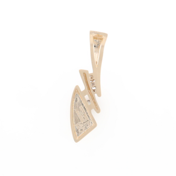 Retro Style Triangular Onyx Inlaid Pendant with .07ctw Diamonds