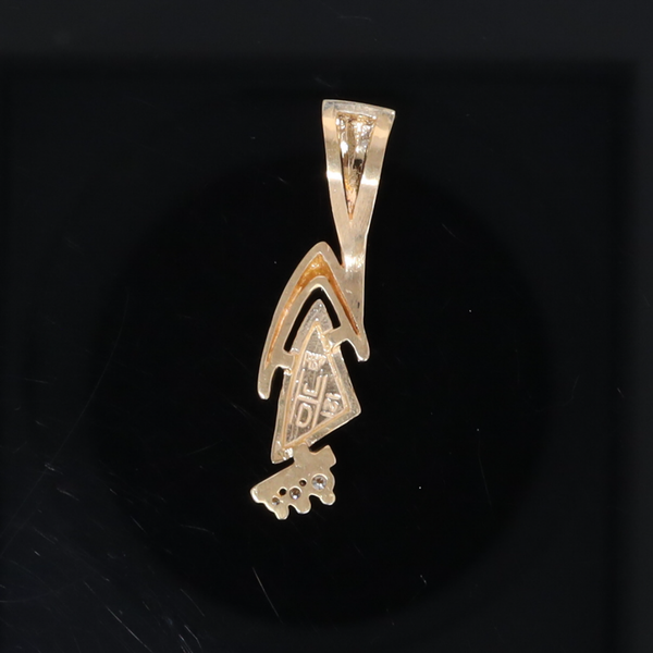 Opal Pendant Triangle Inlaid Design with .07ctw Round Diamonds