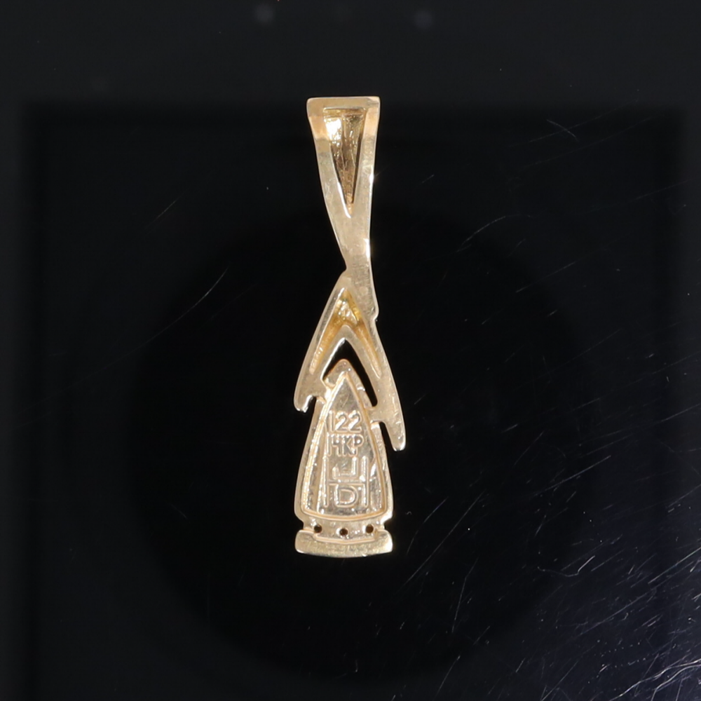 Opal Pendant Triangle Inlaid Design with .06ctw Round Diamonds