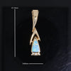 Opal Pendant Triangle Inlaid Design with .06ctw Round Diamonds